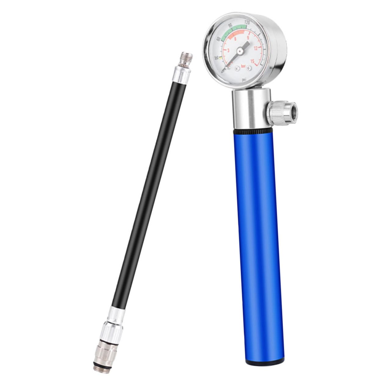 TOYANDONA Aluminium Luftpumpe für Sportbälle und Fahrräder Tragbare Handpumpe mit Manometer Geeignet für Basketball Yoga Ball und Ergonomisches Design Einfach zu Bedienen