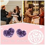 ZHIYUXI Amethyst Crystals and Healing Stones Heart Crystal Gifts for Women Cluster Gems Stones Rocks Gemstones Geodes 1.2-1.6" Raw Purple Room Decor Gifts Protection Crystals Decor Purple Heart Reiki - Image 4