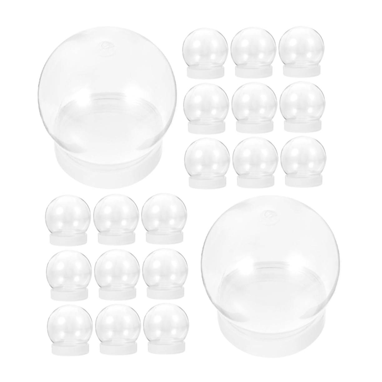 24pièces Boules Neige Plastique Transparentes DIY pour Fabrication Boule Neige Décoration Noël Artisanat