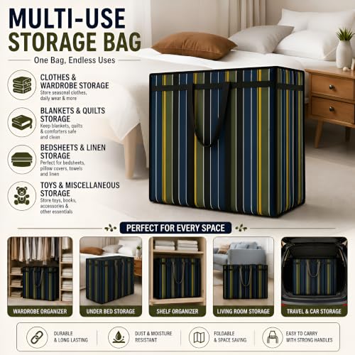 Image of PulGos Pack - 1 Extra Large Storage Bag | Heavy Duty Big Bag for Clothes