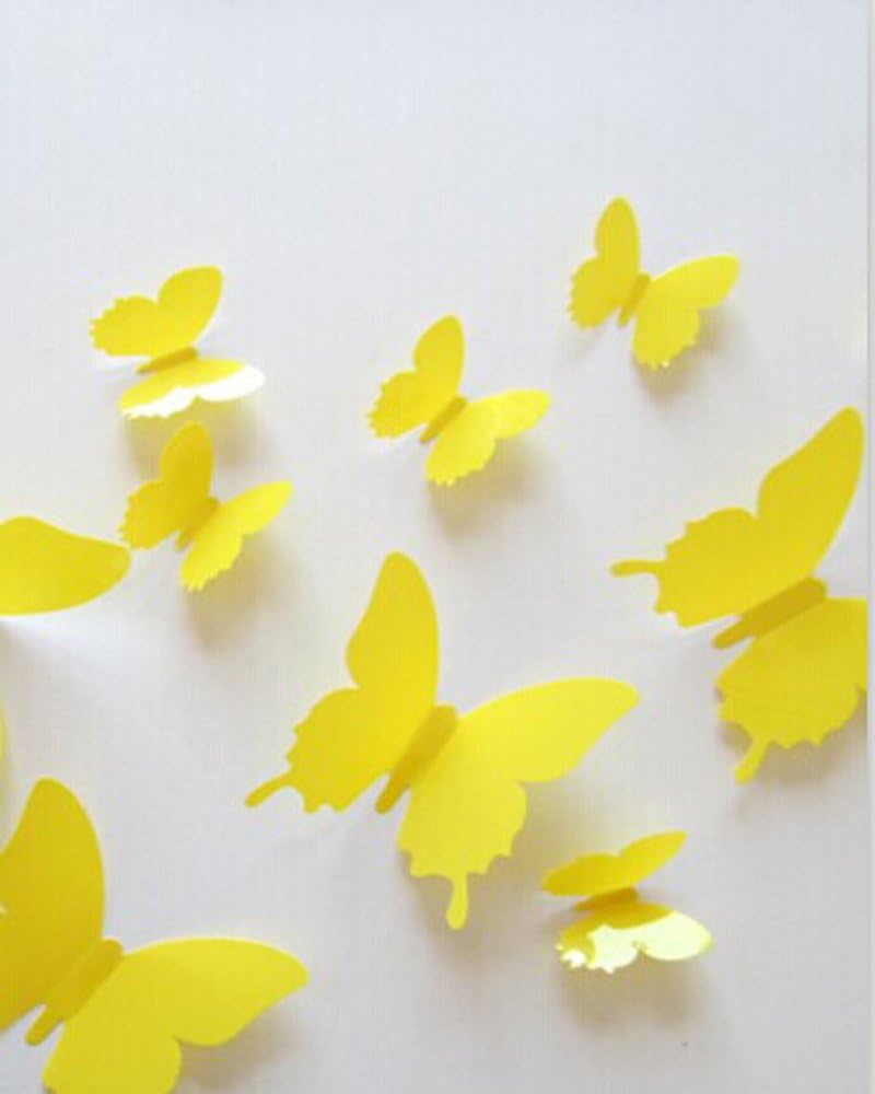 DIY 3d Butterfly Wall Decor (Yellow)