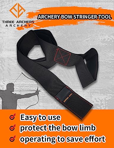 THREE ARCHERS Archery Bow Stringer Durable Nylon Bow String Tool for Longbow & Recurve Bow Limbsaver Stringing Accessories - Image 3