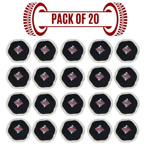 Image of Bias Ply Tyre Repair Patch 2 NO. Box Qty 20 Pcs, Durable Rubber Puncture Repair Patch for Motorcycle, Scooter, Car & Light Vehicle Tyres