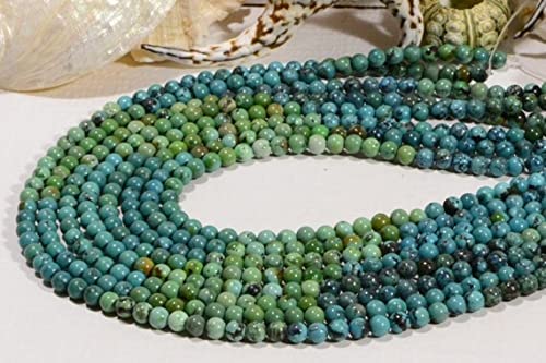 Turquoise naturelle 5,8 mm sans éclats, fil de 8" pour éviter les blocages lors de l'enfilage DIY