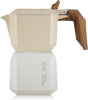 Stovetop Espresso Maker 2 Cups-Creative Moka Coffee Pot Double Valve,Italian Coffee Maker Aluminium Stovetop Camping Espresso Maker with Gift Box (yellow)