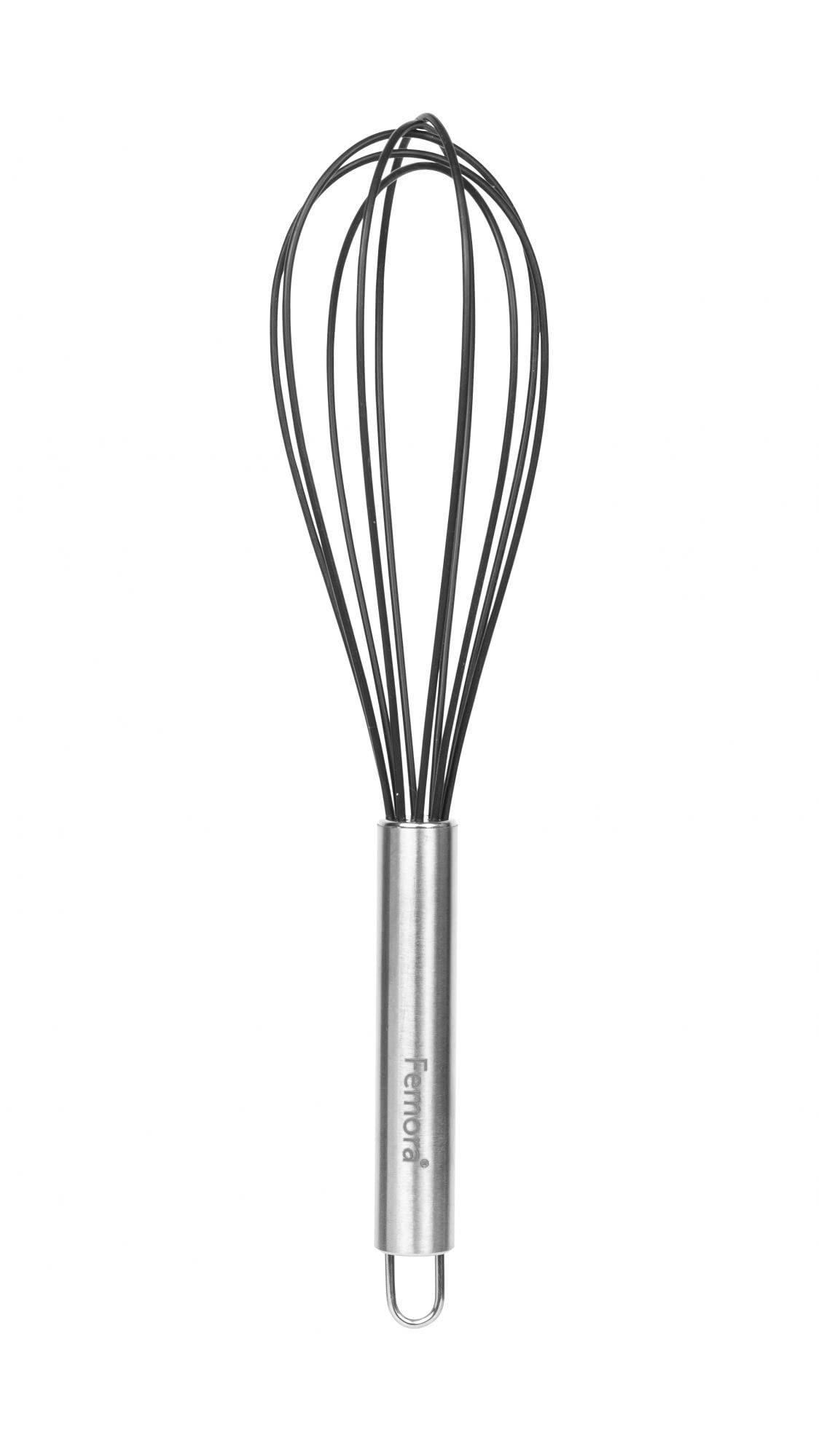 Premium Virgin Silicone Egg Whisk with Grip Handle, Black