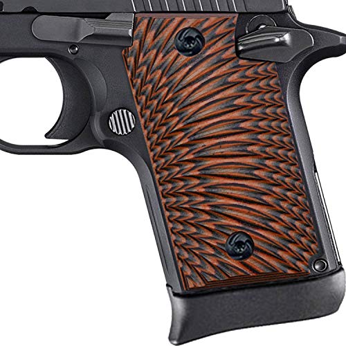 Guuun G10 Grips for Sig P938 Sunburst Texture - Orange/Black