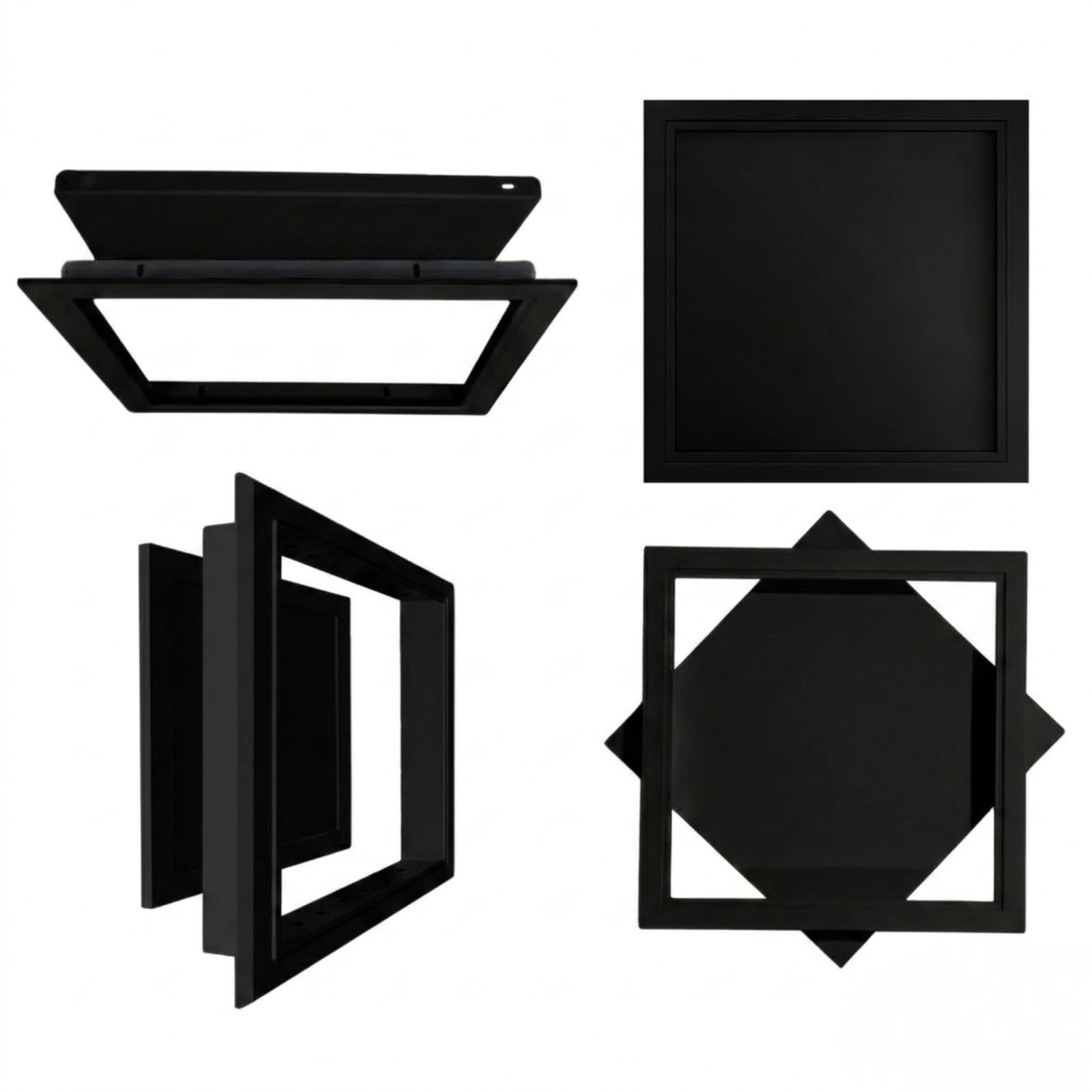 Aluminium Access Panel 300x300mm, Drop-in Inspection Hatch for Ceiling, Flush Fit Concealed Service Door for Drywall, Plasterboard Pipe Wire Cover White(Black,16x24in)