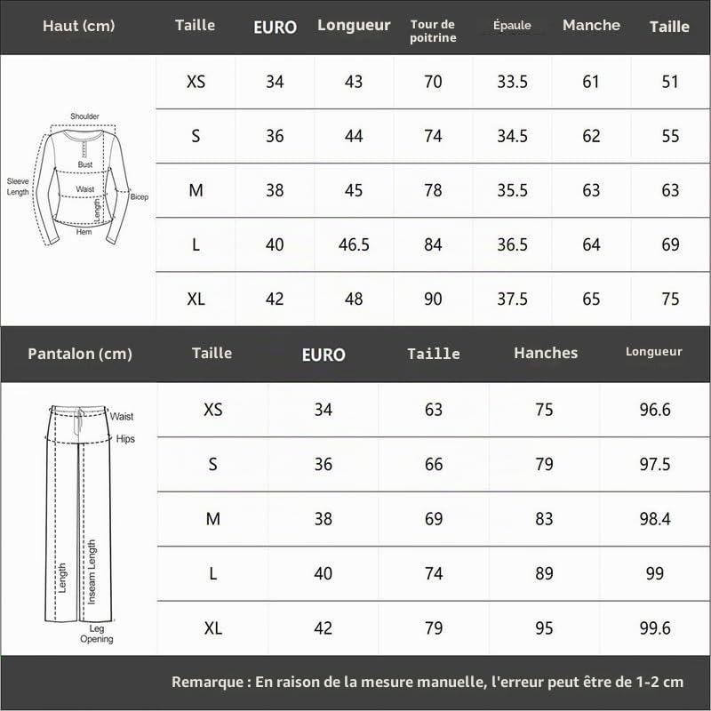 Ensemble Femme Casual 2 Pieces Manches Longues col en V Survetement Slim Fit Tenue de Sport Élasticité Pantalon et Haut Court Ensembles Chic et Elegant Y2K Lounge Set pour Jogging Fitness