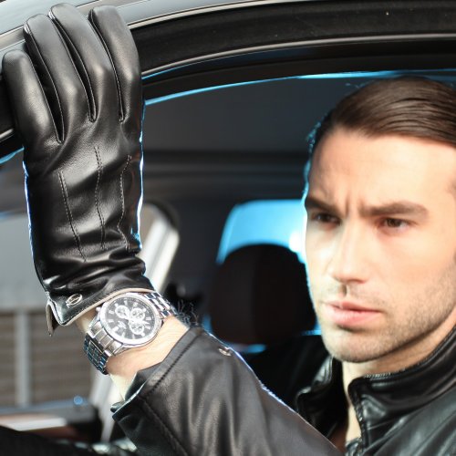 ELMA Men's Italian Nappa Leather Touchscreen Gloves #TOP20