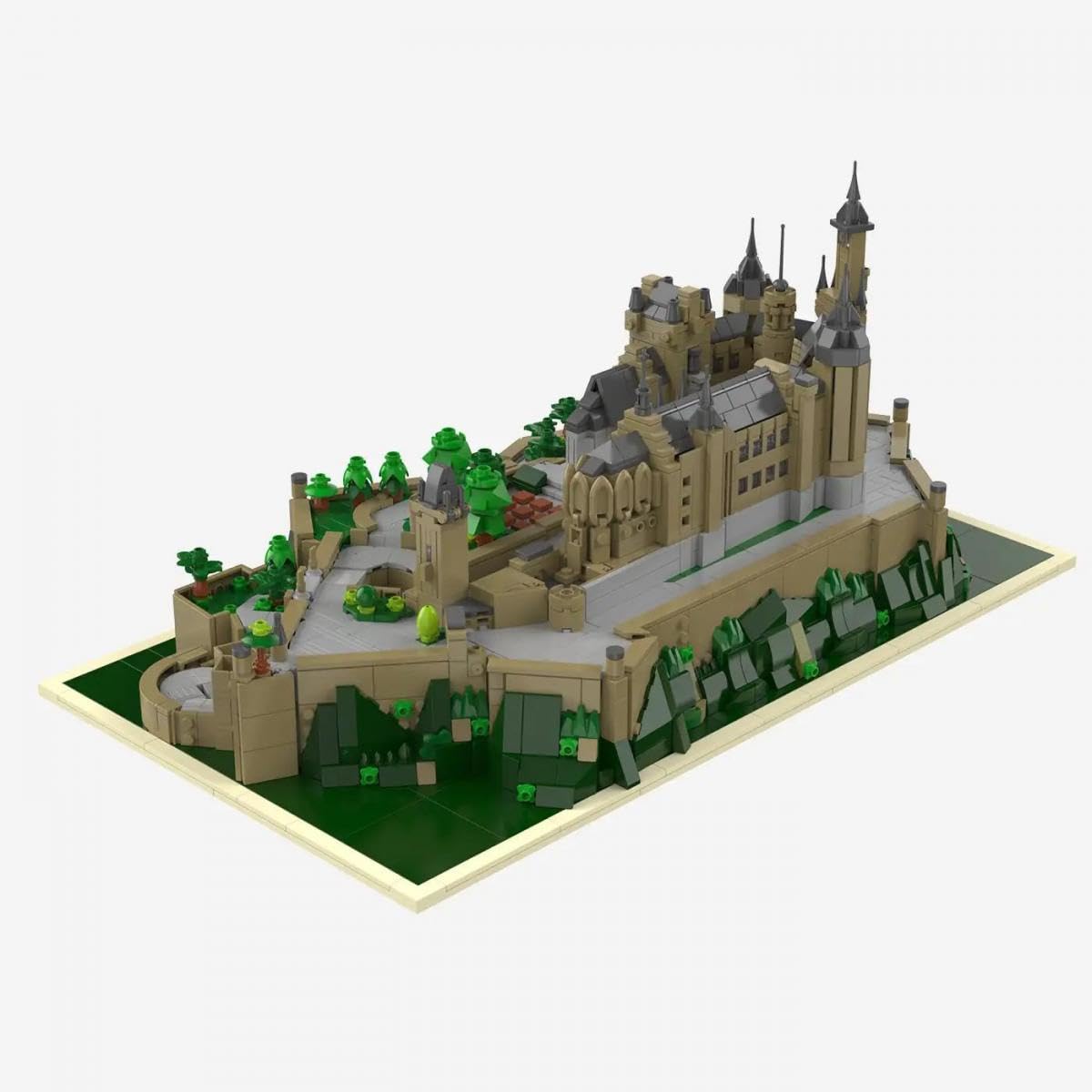 BlueBrixx Pro 108687 – Burg Hohenzollern (Größe M), 3182 Klemmbausteine, Burg-Set, Geschenk für Architektur und Mittelalter Fans, Bausteine der Pro-Serie