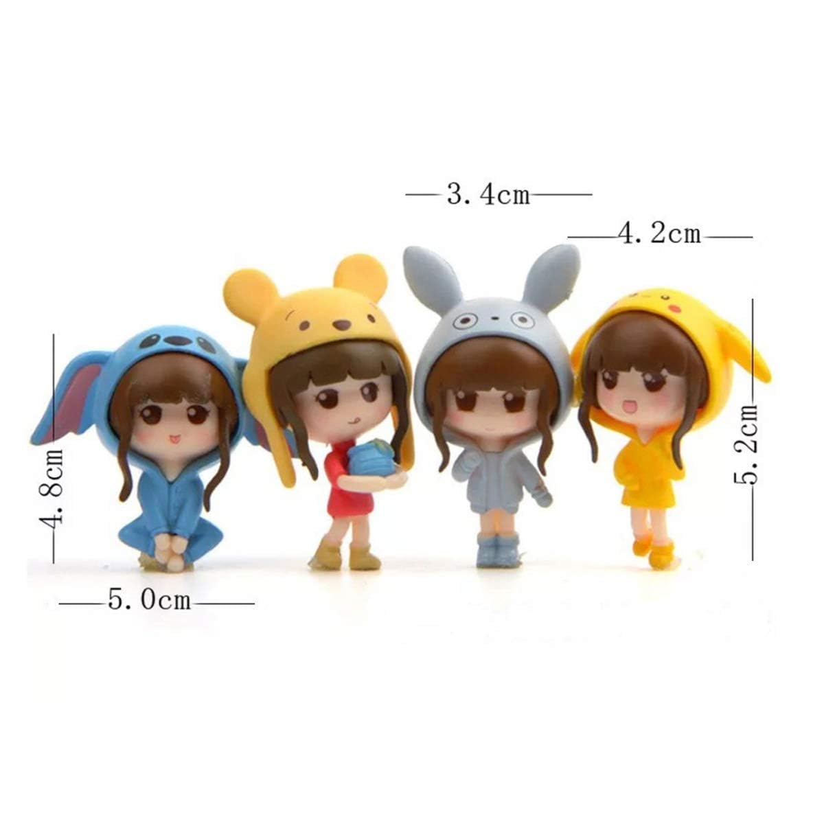 2 Pcs Kawaii Girls Toys Figurines Playset Cake Topper, Garden Cake Decoration, Miniature Fairy Garden Decoration 1_AB 1