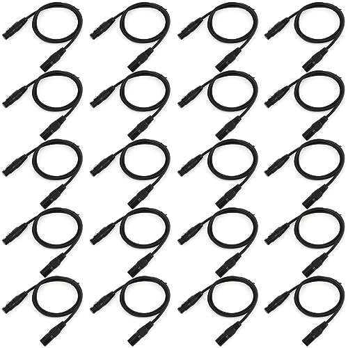 Câble DMX 1m Xuhal lot de 20 avec connecteurs métalliques durables XLR noir