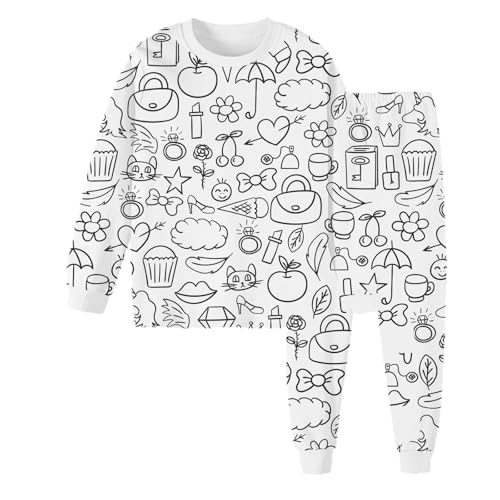 Kid DIY Hand Painted Home𝐰ear Set Colouring 𝐏ajama Sets for Boy and Girl Can Play with and Wear