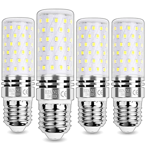 HZSANUE Bombillas Maíz LED 15W, E27 Tornillo Edison Bombilla, 6000K Blanco Frío, 1700LM, Bombillas Incandescentes de 120W Equivalentes, No Regulable, Paquete de 4