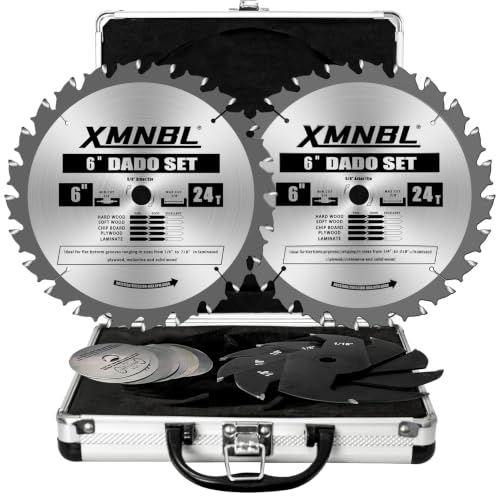 Image of 6 inch Pro Dado Set for Table Saw,Flat Bottom Grooves,from 1 /4 inch to 13 /16 inch Inch