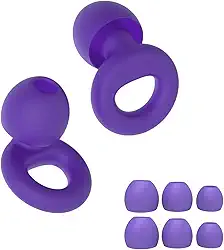 Tampão de Ouvido Macio Para Dormir e Autismo Protetor Auricular Abafador de Ruído - 4 Tamanhos Silicone Reutilizável Circular Premium (Roxo, Tamanho único)