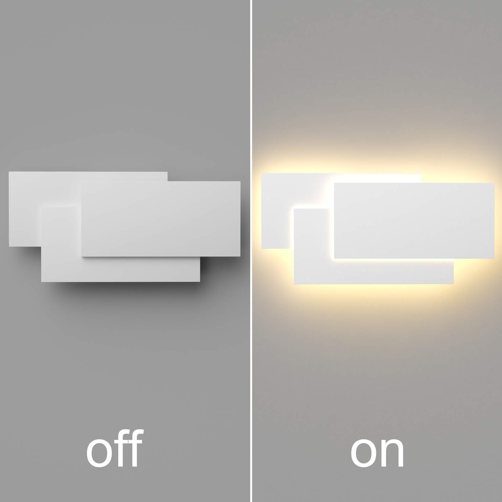 Klighten 36W Applique da Parete Interni Moderno LED 40CM Lampada da Parete Bianco Caldo 3000K Lampada da Muro per Soggiorno, Camera da letto, Corridoio, Scale (Bianca)