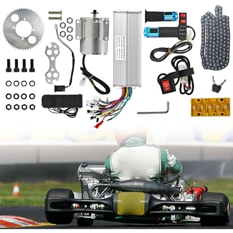 60V 2000W High Speed Brushless DC Motor Kits, 4250-5300rpm BLDC Motor Kit with Controller Pedal Throttle Electric Gokart Motor for E-Scooter E-Bike Dirt Bike Motorcycle Cover