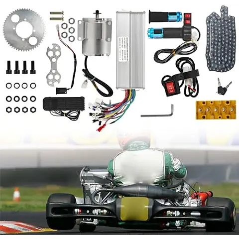 60V 2000W High Speed Brushless DC Motor Kits, 4250-5300rpm BLDC Motor Kit with Controller Pedal Throttle Electric Gokart Motor for E-Scooter E-Bike Dirt Bike Motorcycle Cover