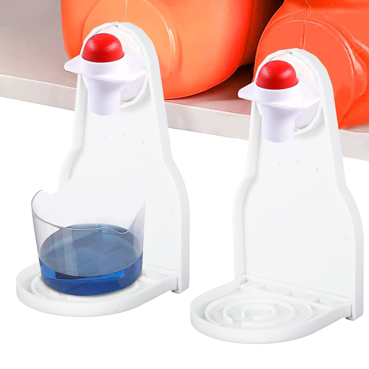 Zhjiutak White 2 Pack Laundry Detergent Cup Holder, Anti-Slip Detergent Drip Catcher Thick Plastic Laundry Drip Tray Catcher No More Leaks Or Mess Room Gadget For Softener