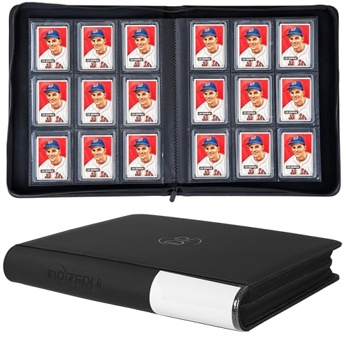 DRZERUI Toploader Binder, Holds 288 Top Loaders for Cards, 9 Pocket Top Loader Binders with Sleeves for 3