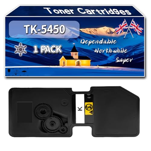 Compatible for Kyocera TK-5450 Toner Cartridges, Work for Kyocera Ecosys PA2600cx PA2600cwx MA2600cwx MA2600cwfx Printers, Toner Cartridges TK-5450K TK-5450C TK-5450M TK-5450Y (1 Pack Black)