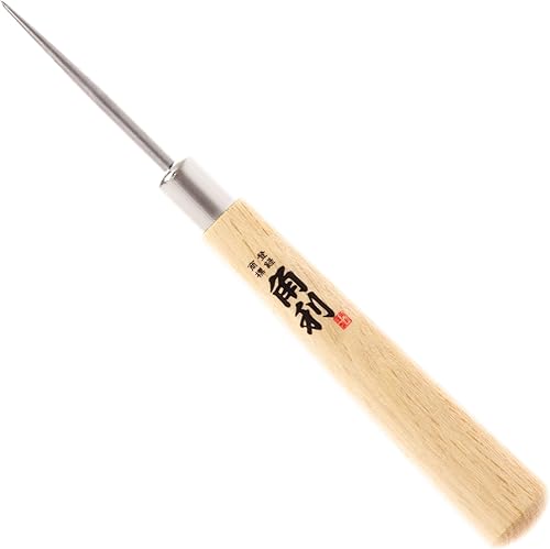 KAKURI Herramienta de punzón para coser, raspar madera, cuero, punzón, encuadernación de libros, punzón afilado de acero inoxidable japonés para