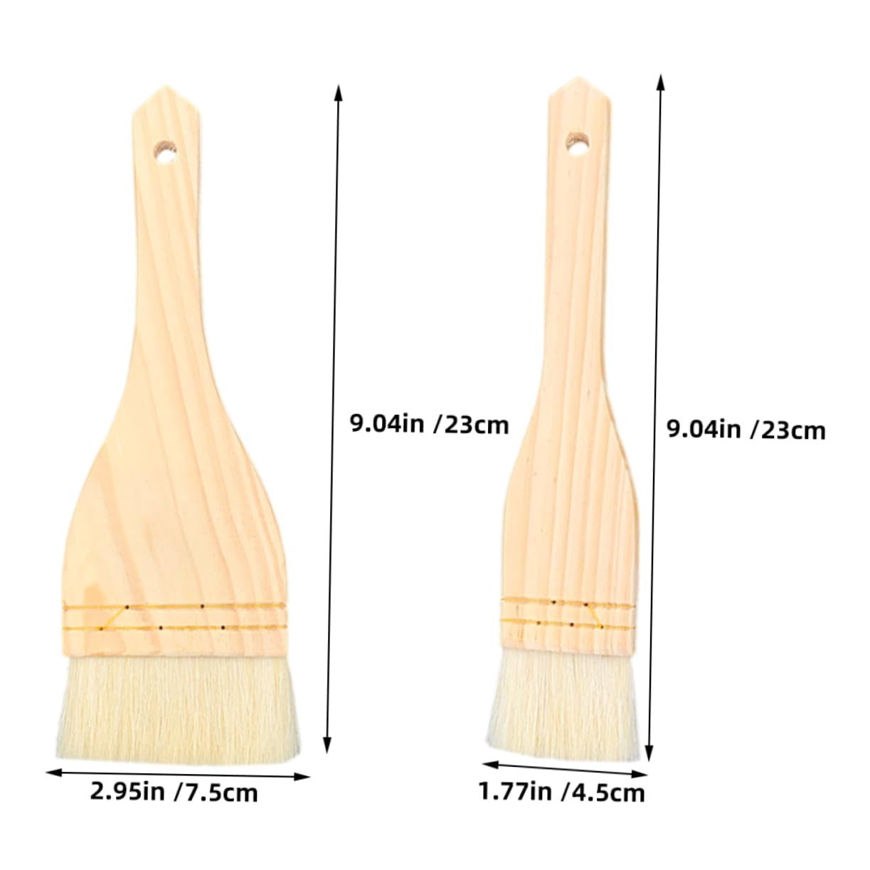 SOLUSTRE Multi-function Brush Set 2pc Bbq Brush Wool Bristles for Cooking Baking Grilling Non-slip Handle Space-saving Design