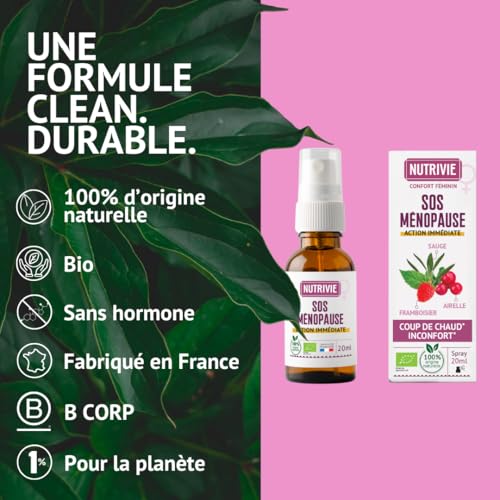 Nutrivie SOS Ménopause Bio – Spray 20 ml – 7 Plantes Bio – vue 5