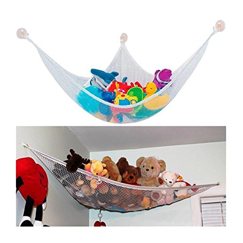 ilovebaby Toy Organizer - Extra Large Jumbo Toy Hammock - Best Home Corner Organizer - Suits Plush Toys, Pillows, Towels, Bedding, Sports Gear and Pool Toys