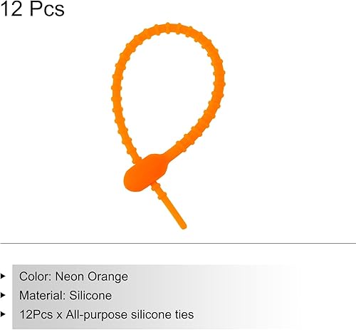 Miniatura 3 de MECCANIXITY Paquete de 12 bridas de silicona reutilizables de 6 pulgadas para el hogar, oficina, cocina, organizador de bolsas de alimentos, gestión