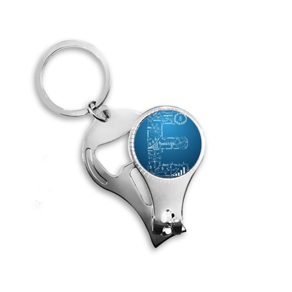 Coupe-ongles multifonction 3-en-1 avec décapsuleur robuste et porte-clés courbe de brainstorming