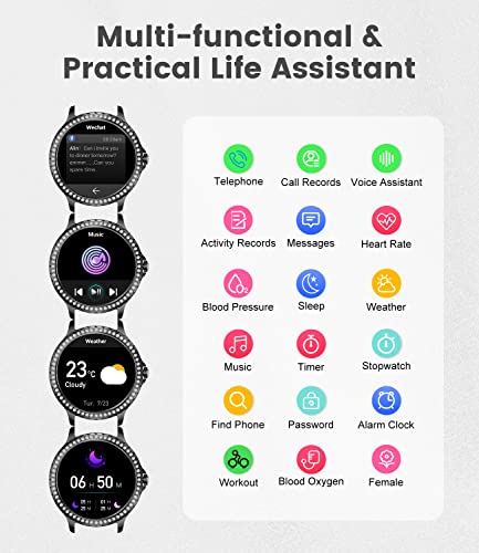 LIGE Smartwatch Mujer con Llamada y Whatsapp, 1.32″ Reloj Inteligente Mujer con Seguimiento Menstrual Pulsómetro Presión Arterial SpO2 Sueño Monitor - Imagen 6