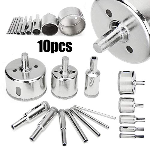 Juego de 10 brocas diamantadas 3-50 mm para cerámica miniatura 6