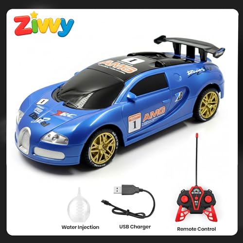 Image of Big Rechargeable Remote Control Car Toys | LED Headlights, Spray Smoke,Up to 120 min Non-Stop Play Time, 150ft Remote Range, USB Charging, Anti-Skid Tyres, BIS Certified,Birthday Gift for Kids