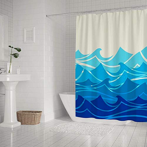 Rideau de douche de qualité supérieure en polyester durable lavable pour cabine de bain - 3