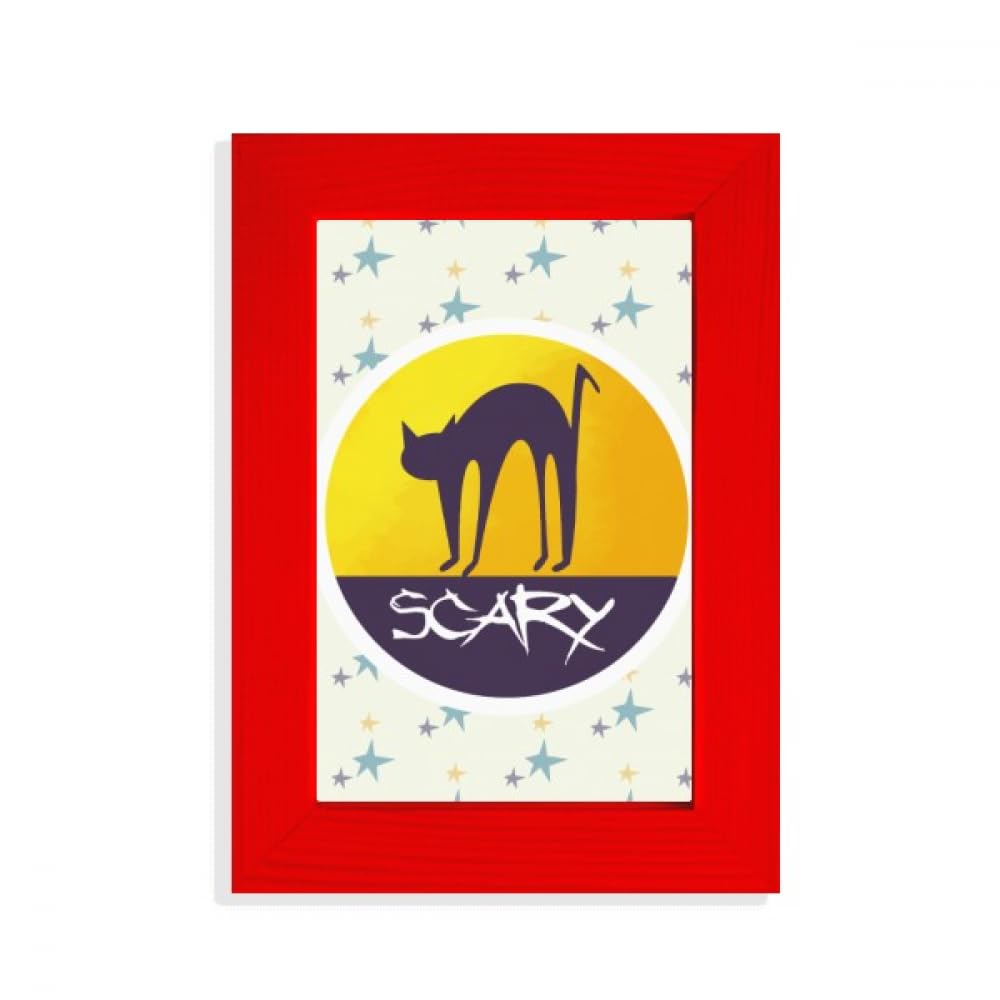Cadre photo Halloween chat horreur rouge de 15x20 cm pour décoration de table gothique sombre
