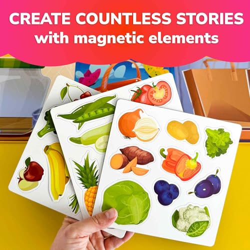 Image of QUOKKA Travel Magnetic Puzzles for Toddlers 1-3 - 20+Pcs Fruits Game with Extra-Long Play Book - Fun Travel Game Toy for Kids Ages 3-5 - Strong Magnets for Car Activities - Fun Toddler Puzzle Ages 2-4