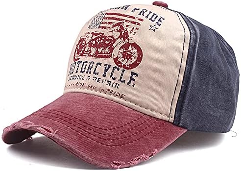 Elwow Men's Distressed Baseball Cap Retro Trucker Hat Outdoor Sports Sun Hat (Color 2, One Size)