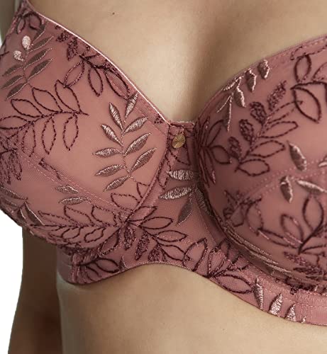 Image of Panache Tango Balcony Bra for Women - Wired, Non-Padded Full Cup Support with Leaf Embroidery