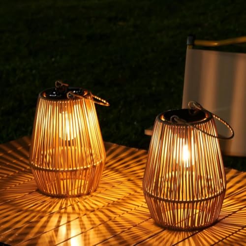 KagoLing Solarlampen für Außen, 2Stk Handgestrickte Solar Laternen Böhm
