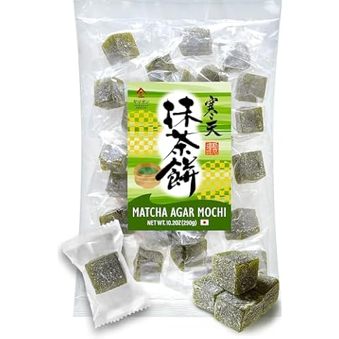 YAMASAN KYOTO UJI Japanese Matcha Agar Mochi Candy, Soft and Chewy Texture, Cute Bite-Size, Traditional Japanese Gummy Sweets, Individually Wrapped, 290g(10.2oz) Cover
