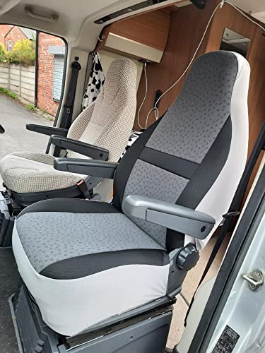 Peugeot Boxer Motor Home Seat Covers, MH-187 Toothpick Grey - Motorhome