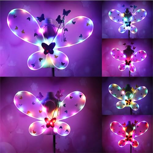 Disfraz de alas led de mariposa para niñas miniatura 6