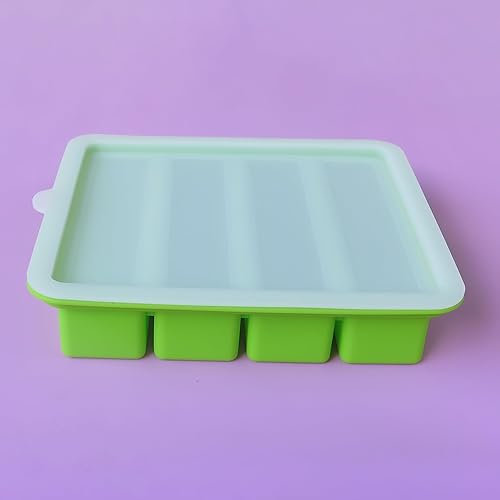 Miniatura 4 de Bandeja de molde de mantequilla de silicona, máquina de mantequilla de gran cavidad con capacidad para 8 cucharadas de mantequilla, ideal para