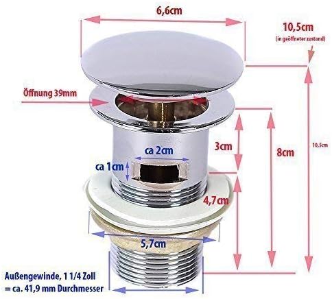 Drain Valve Drain Drain Push up, Pop up for Basin Drain, (Push) - Push 1