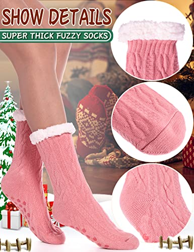 Image of EBMORE Women Slipper Fuzzy Socks Fluffy Cozy Cabin Warm Winter Soft Thick Comfy Fleece Non Slip Home Socks