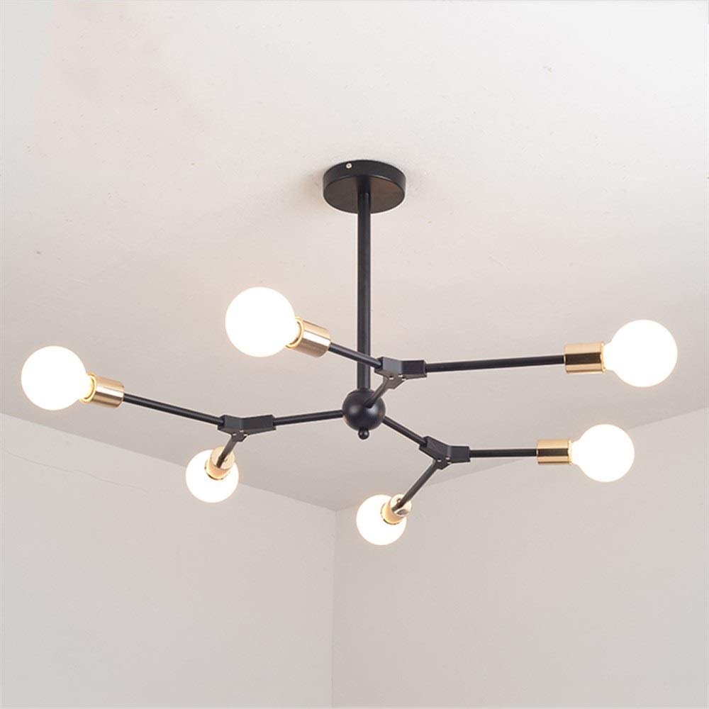 SXECAEPS Modern creative chandelier Modern Molecular Ceiling Hanging Lamp Postmodern Restaurant,White Light-6 Heads