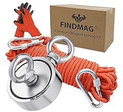 FINDMAG Fishing Magnets, 1000 LBS Pulling Force Magnet Fishing, Super Strong Fishing Magnet Kit for Magnetic Fishing - 2.95…